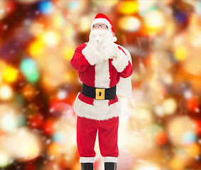 Image showing man in costume of santa claus with bag