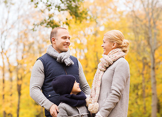 Image showing happy family in autumn park