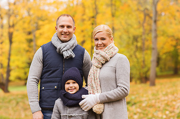 Image showing happy family in autumn park