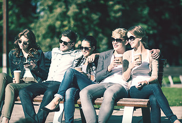 Image showing group of students or teenagers hanging out