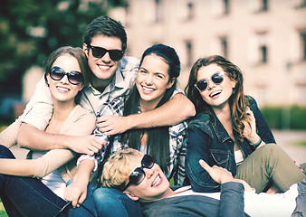 Image showing group of students or teenagers hanging out