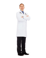 Image showing smiling male doctor with stethoscope