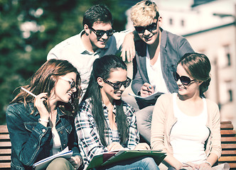 Image showing group of students or teenagers hanging out