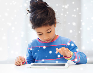 Image showing girl with tablet pc at home