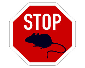 Image showing Stop sign for mice