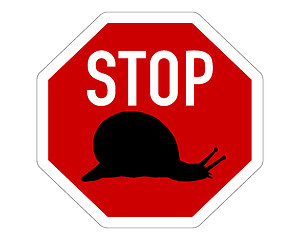 Image showing Stop sign for slugs