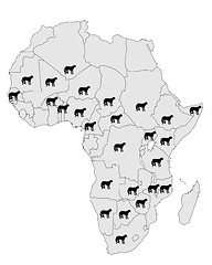 Image showing Cheetah distribution Africa