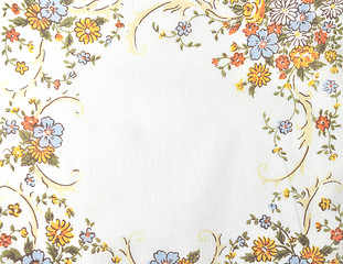 Image showing Cloth with flowers as background