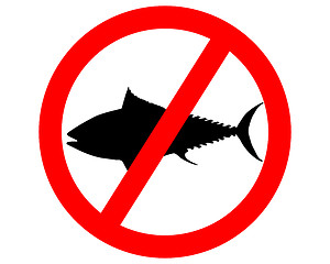 Image showing Prohibition sign tuna fishing