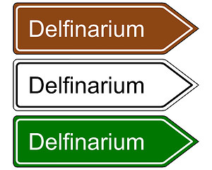 Image showing Direction sign dolphinarium