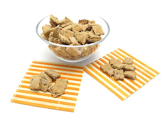 Image showing Selfmade dog cookies in a bowl of glass