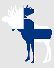 Image showing Moose in finnish flag