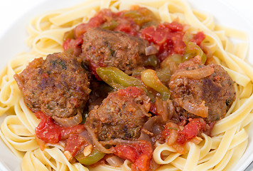 Image showing Meatball meal closeup