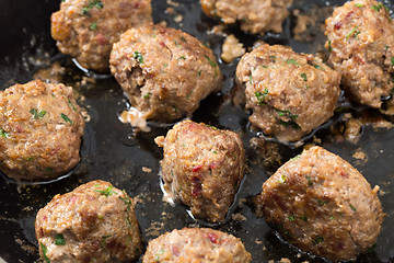 Image showing Cooked homemade meatballs