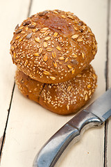 Image showing organic bread over rustic table