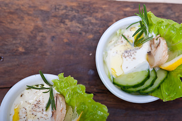 Image showing fresh garlic cheese dip salad