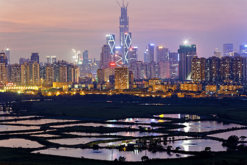 Image showing hong kong countryside sunset