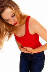 Image showing Woman with stomach pain.