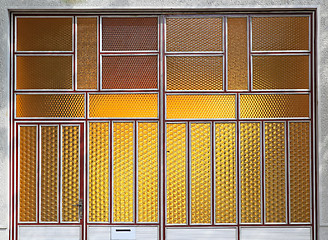 Image showing Yellow textured glass