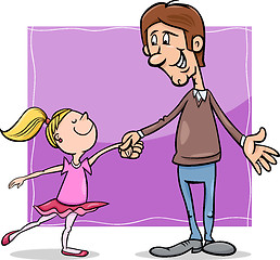 Image showing father and daughter cartoon illustration