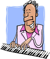 Image showing jazz pianist cartoon illustration