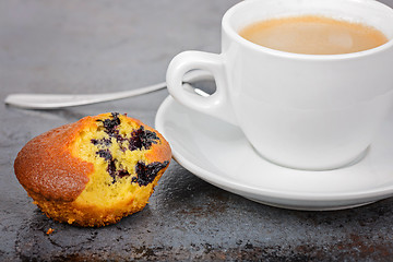 Image showing Homemade cake and a mug of coffee