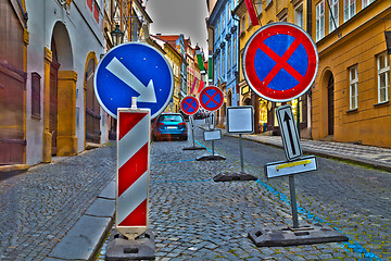 Image showing Road signs in Prague