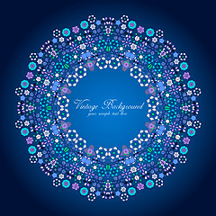 Image showing Ornamental round lace pattern.Delicate circle background