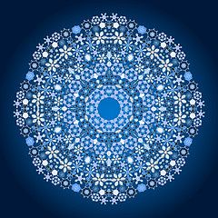 Image showing Ornamental round lace pattern.Delicate circle background