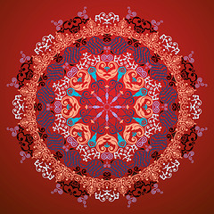 Image showing Ornamental round lace pattern.Delicate circle background