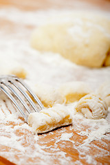 Image showing making fresh Italian potato gnocchi