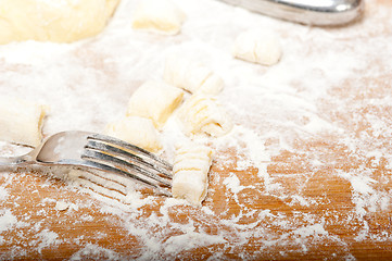 Image showing making fresh Italian potato gnocchi