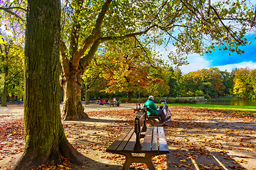 Image showing People sitting in park