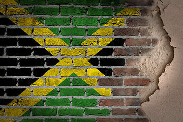 Image showing Dark brick wall with plaster - Jamaica