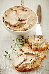 Image showing bread slices with liver pate