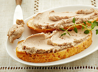 Image showing bread slices with liver pate