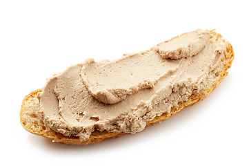 Image showing loaf of bread with liver pate