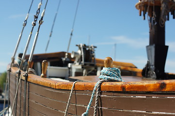 Image showing old sailing boat rigging