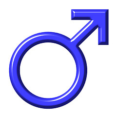 Image showing 3D Blue Male Symbol