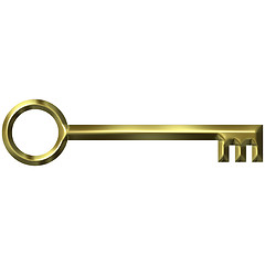 Image showing 3D Golden Antique Key