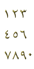 Image showing 3D Golden Arabic Numbers