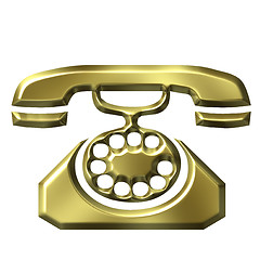 Image showing 3D Golden Antique Telephone