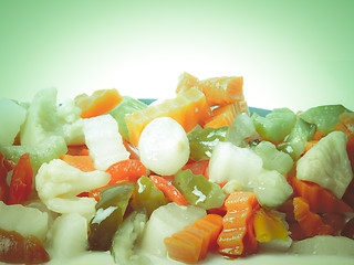 Image showing Retro look Mixed vegetables