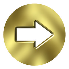 Image showing 3D Golden Arrow Button