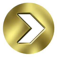 Image showing 3D Golden Arrow Button