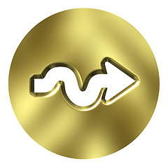 Image showing 3D Golden Arrow Button