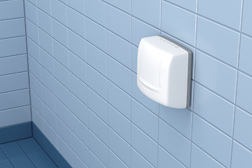 Image showing Hand dryer in public toilet