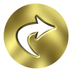 Image showing 3D Golden Arrow Button