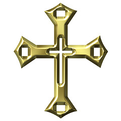 Image showing 3D Golden Artistic Cross