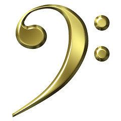 Image showing 3D Golden Bass Clef